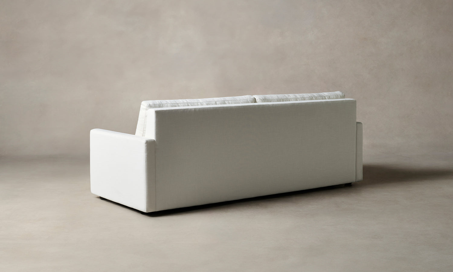 warren white linen sleeper sofa - back view