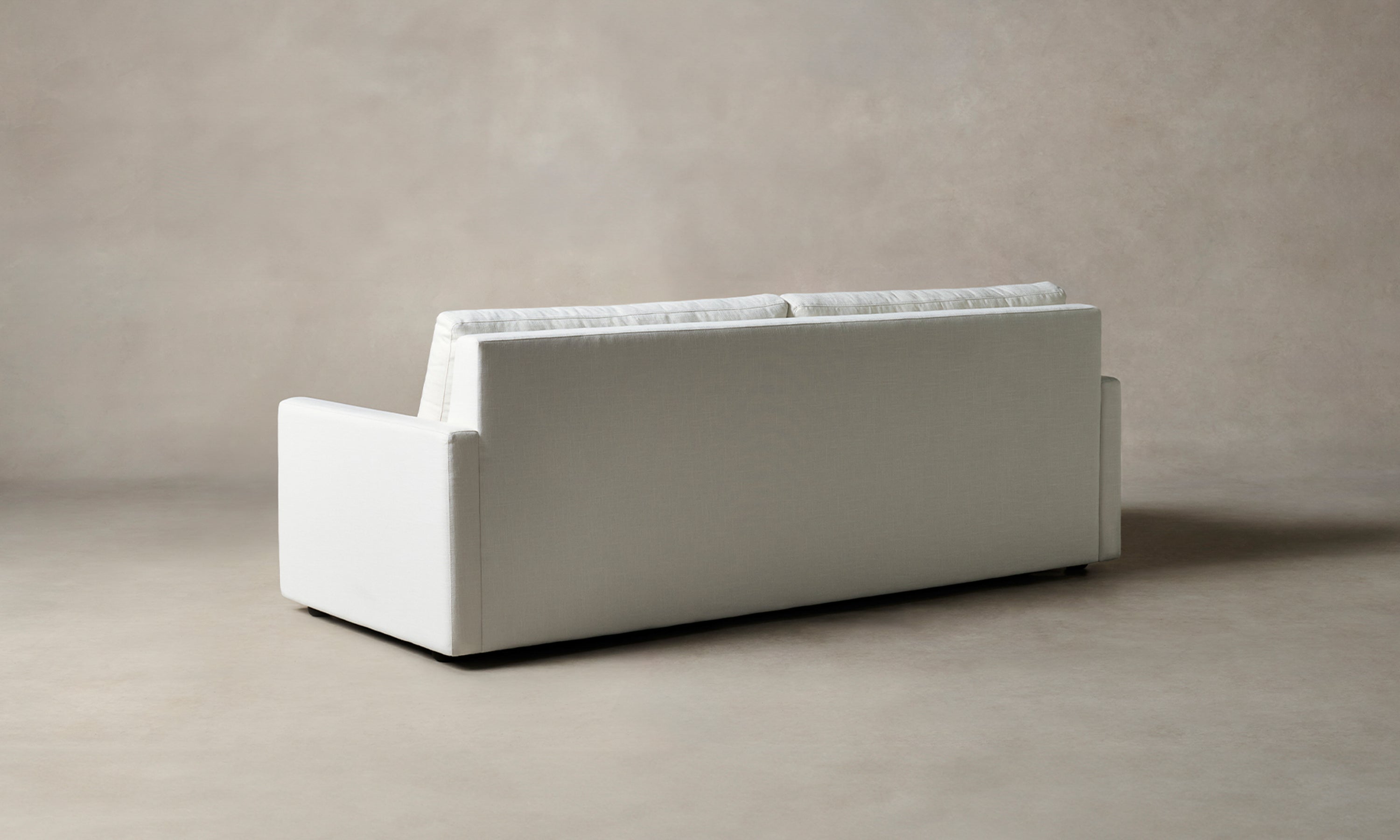 warren white linen sleeper sofa - back view