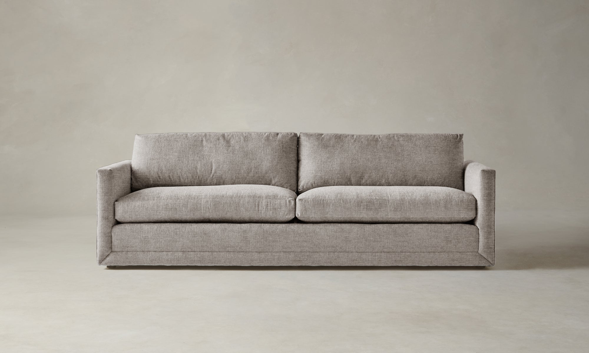 warren sofa in light brown tweed fabric