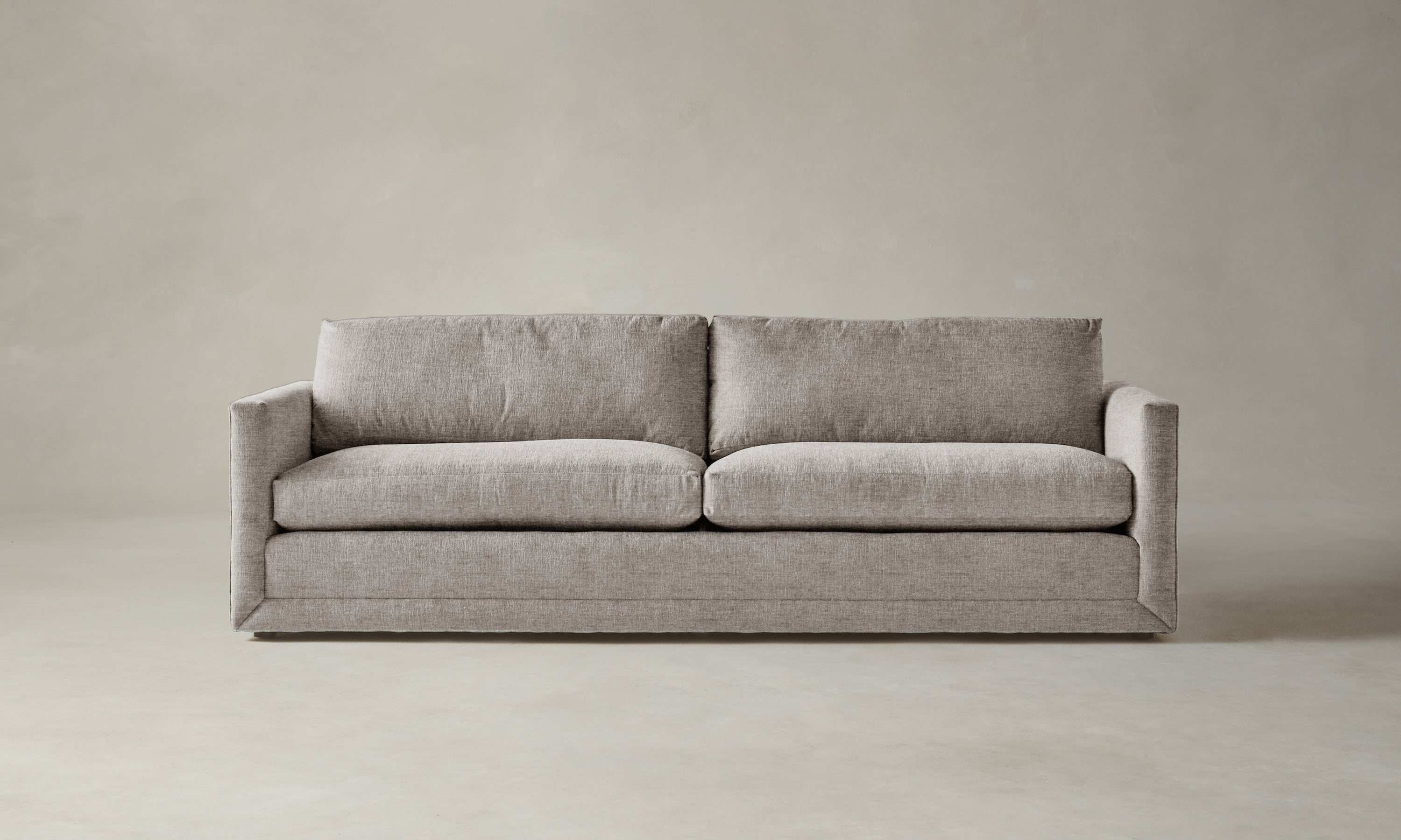 warren sofa in light brown tweed fabric