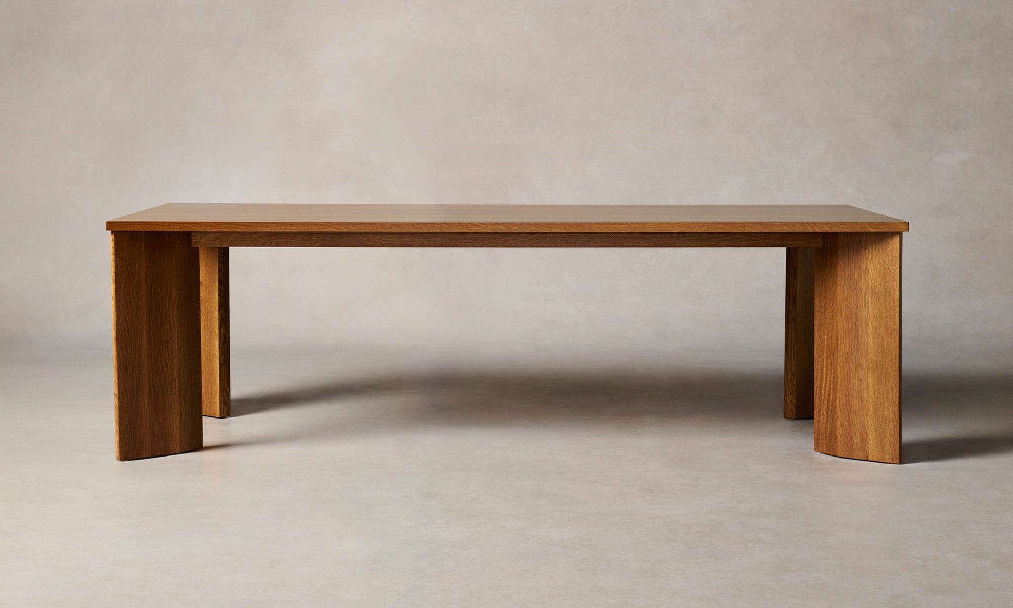 york wood dining table in golden oiled oak, rectangular