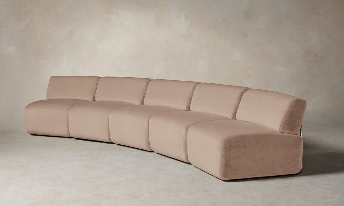 The Miles Modular Sectional - Performance Velvet Dusty Rose