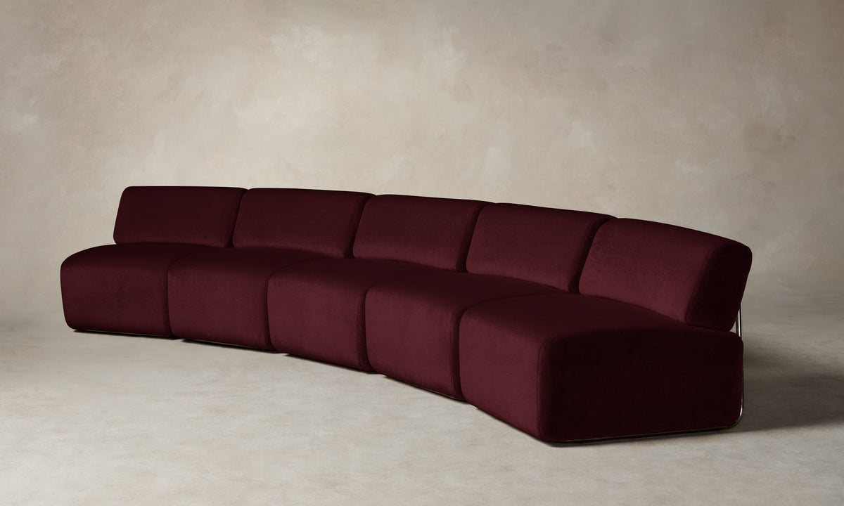 The Miles Modular Sectional - Performance Velvet Merlot
