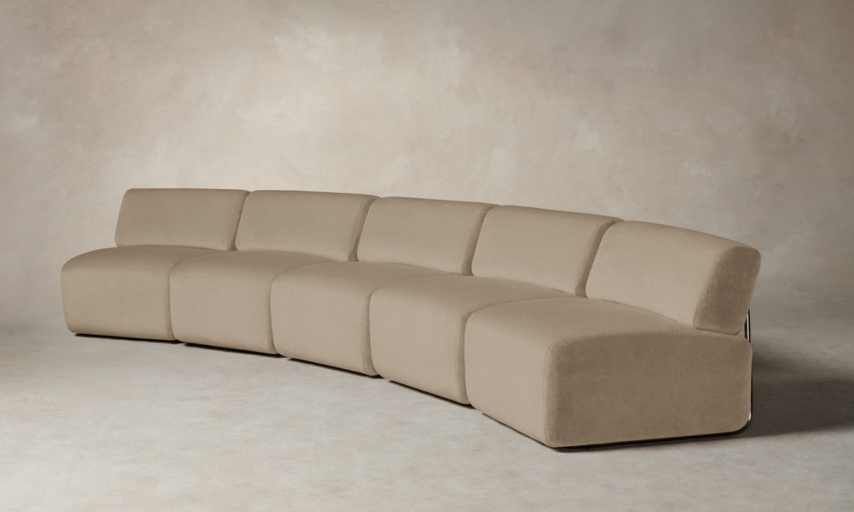 The Miles Modular Sectional - Performance Velvet Taupe