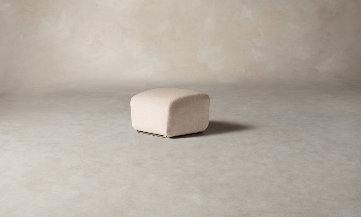 The Miles Ottoman - Deep Pile Mohair Limestone