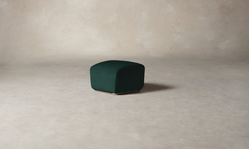 The Miles Ottoman - Performance Velvet Emerald