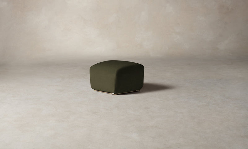 The Miles Ottoman - Performance Velvet Olive