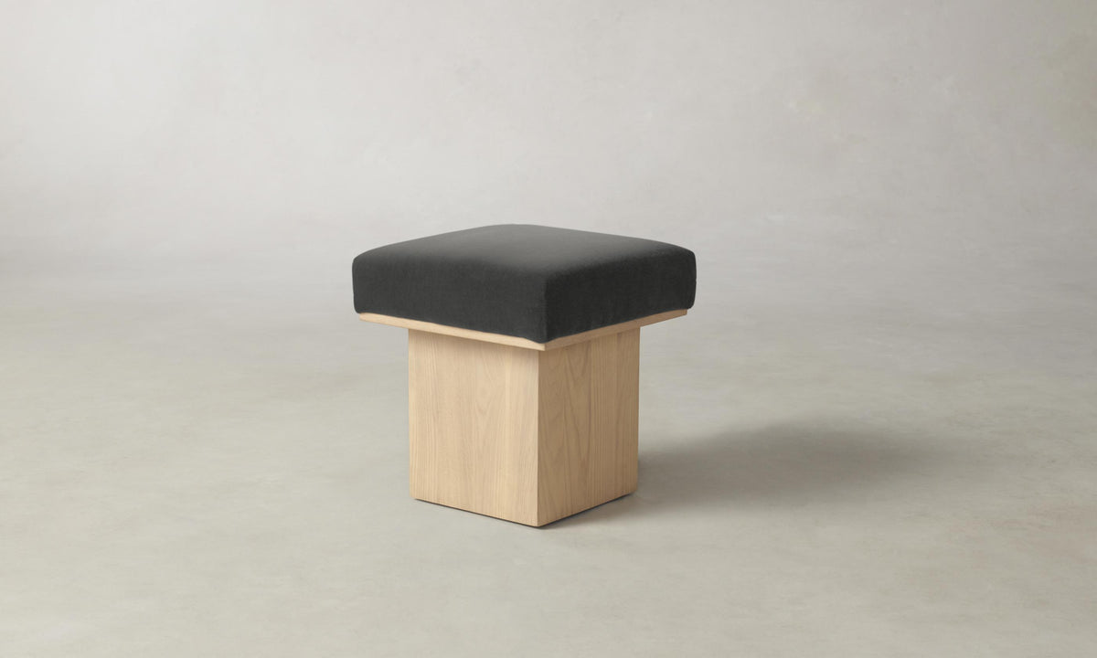 The Mulberry Ottoman - Performance Velvet Slate