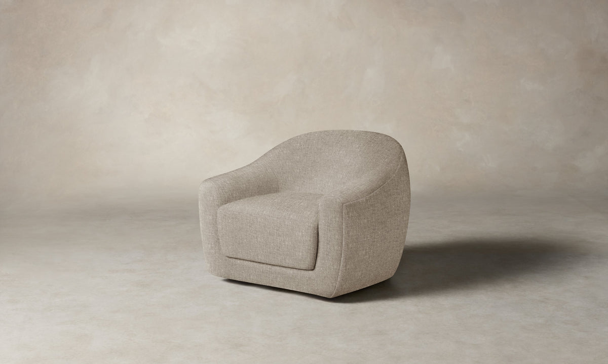 The Oliver Swivel Chair - Heritage Belgian Linen Agate