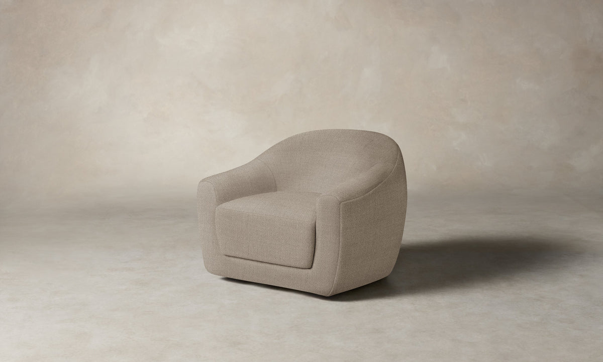 The Oliver Swivel Chair - Performance Textural Weave Earthen