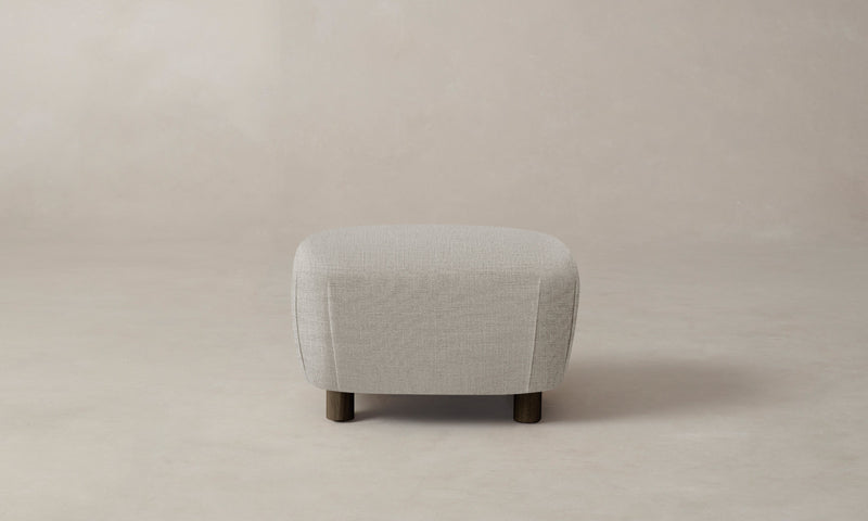 The Perry Ottoman - Performance Linen Weave Beige