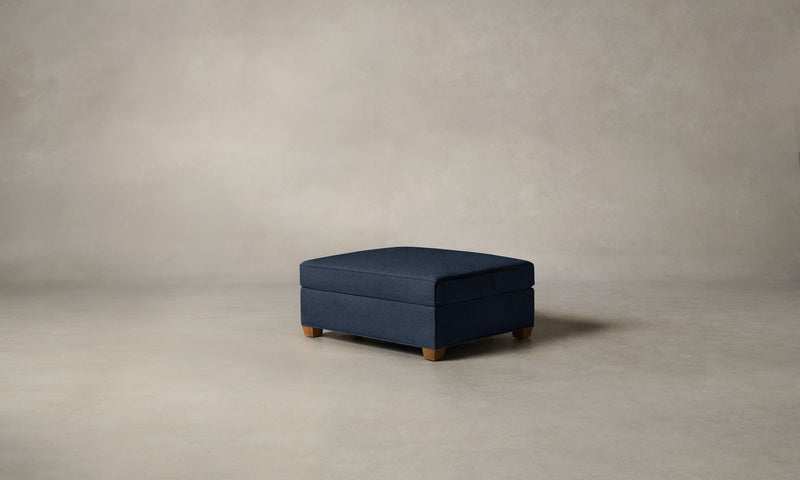 The Sullivan Ottoman - Italian Brushed Wool Harbor