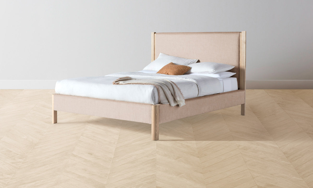 The Thompson Bed - Heritage Belgian Linen Petal