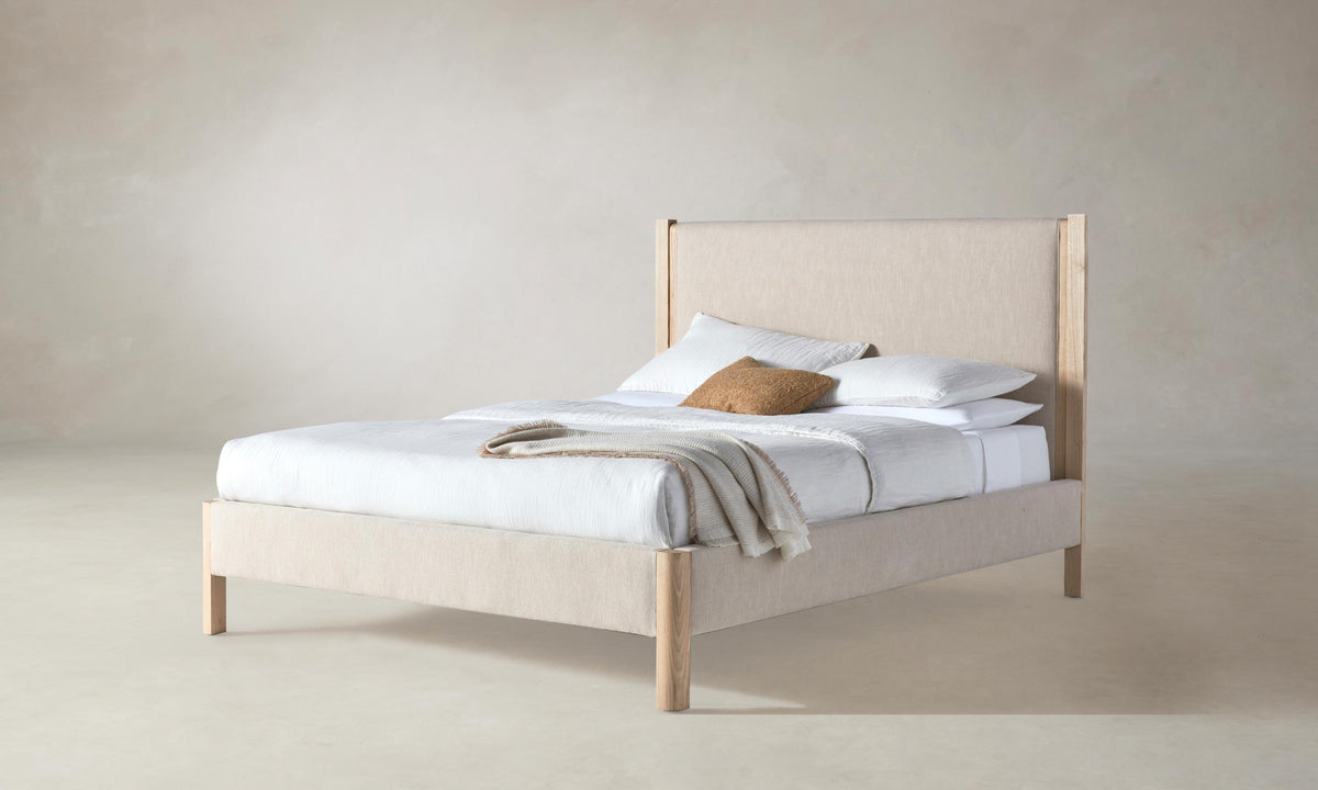 The Thompson Bed - Performance Linen Weave Beige