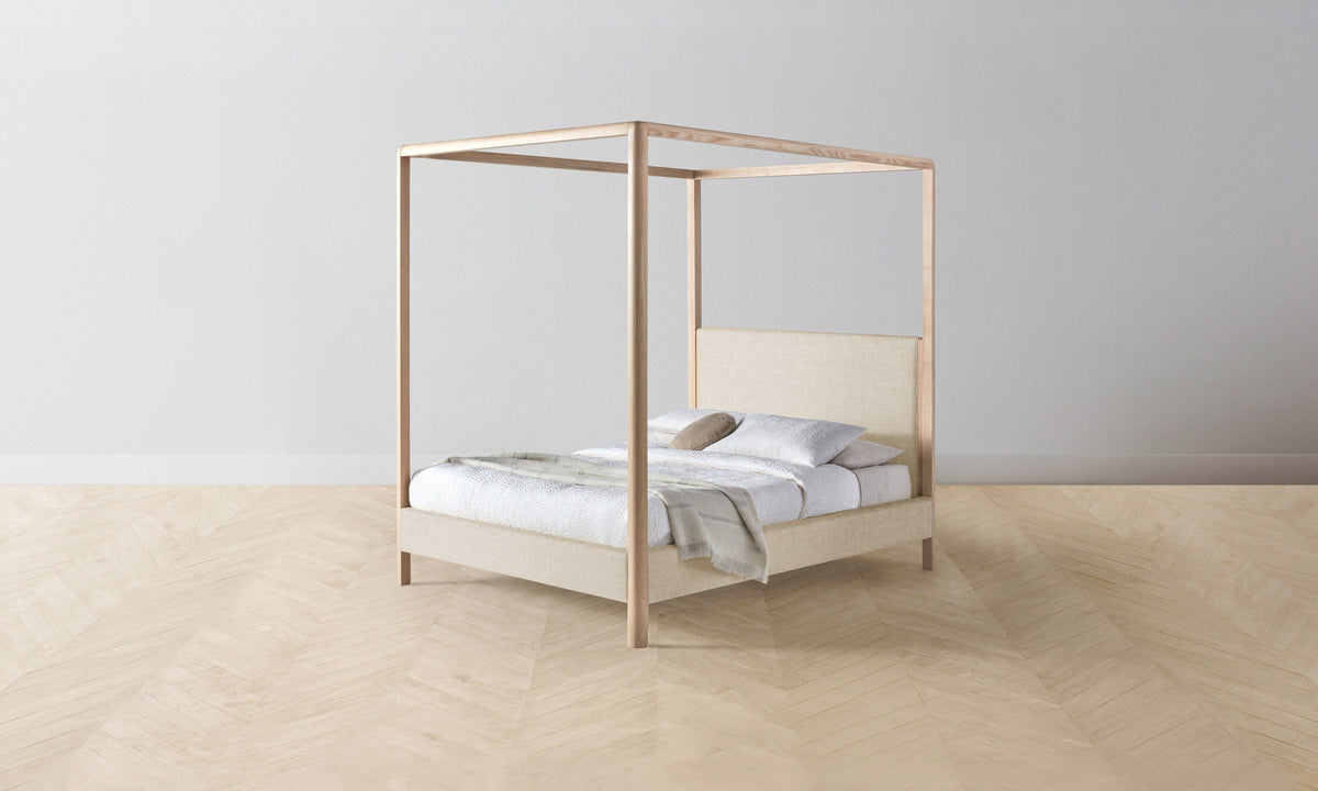 The Thompson Canopy Bed - Heritage Belgian Linen Husk
