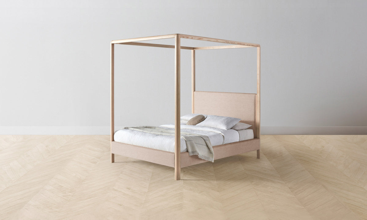 The Thompson Canopy Bed - Heritage Belgian Linen Petal
