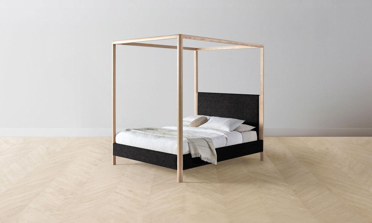 The Thompson Canopy Bed - Italian Brushed Wool Pepper