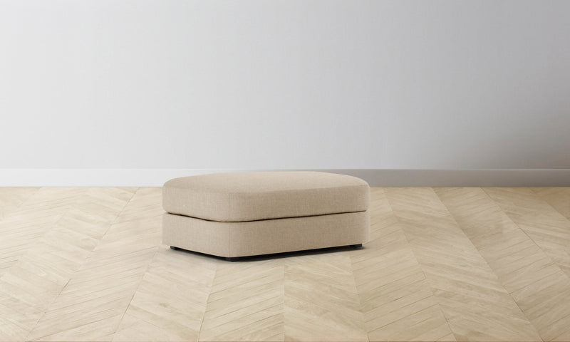 The Varick Ottoman - Heritage Belgian Linen Husk