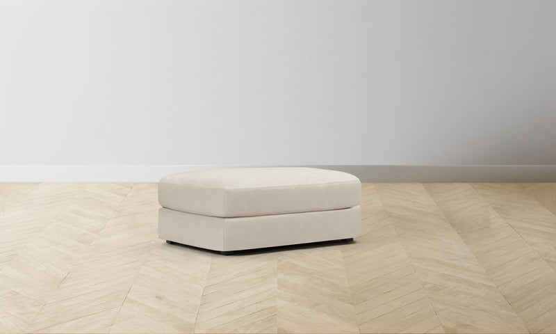 The Varick Ottoman - Nubuck Leather Sail