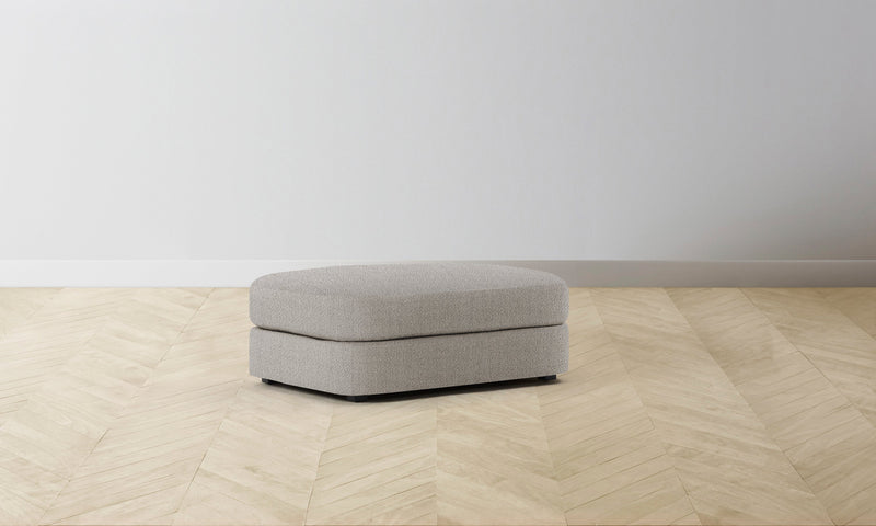 The Varick Ottoman - Performance Textural Weave Breeze