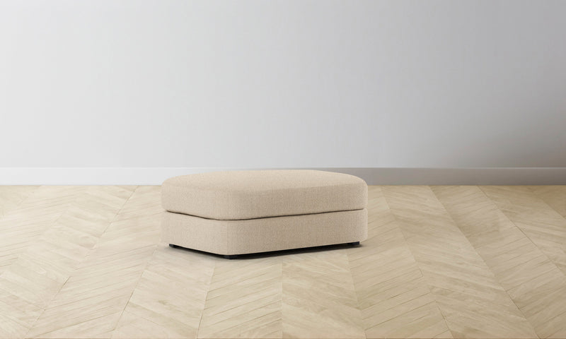 The Varick Ottoman - Performance Textural Weave Savanna