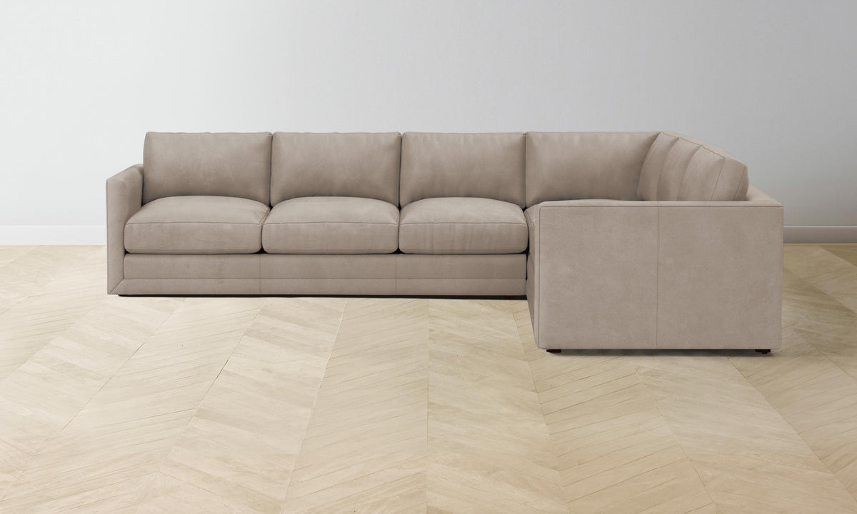 The Warren Sectional - Nubuck Leather Fawn