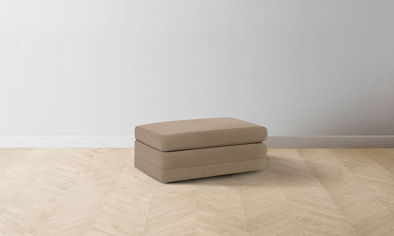 The Warren Ottoman - Italian Brushed Wool Fox