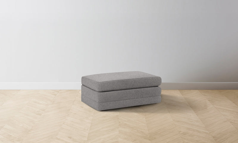The Warren Ottoman - Italian Brushed Wool Moon