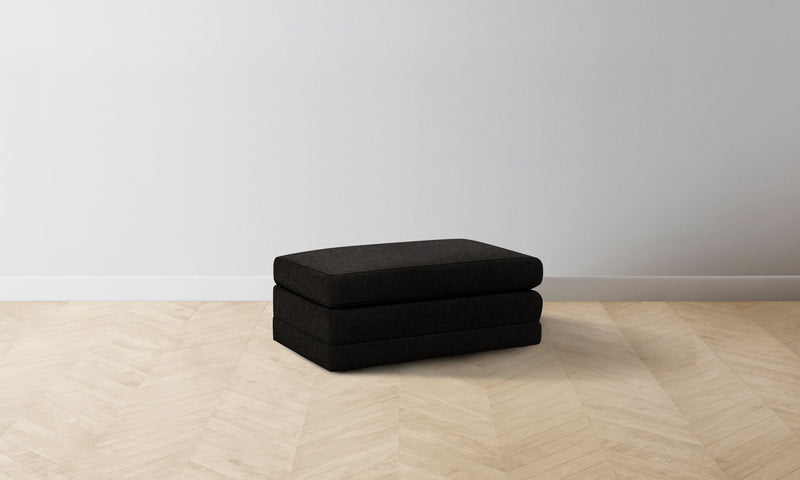The Warren Ottoman - Italian Brushed Wool Pepper