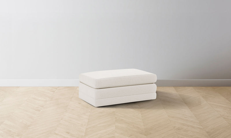 The Warren Ottoman - Italian Brushed Wool Vanilla
