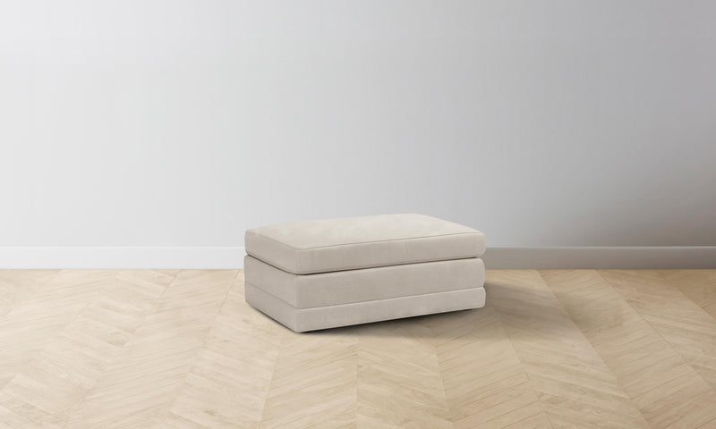 The Warren Ottoman - Nubuck Leather Sail