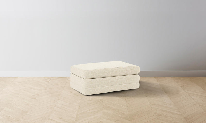 The Warren Ottoman - Performance Woven Chenille Desert