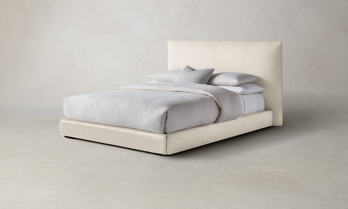 The Wythe Bed - Pebbled Leather Swan